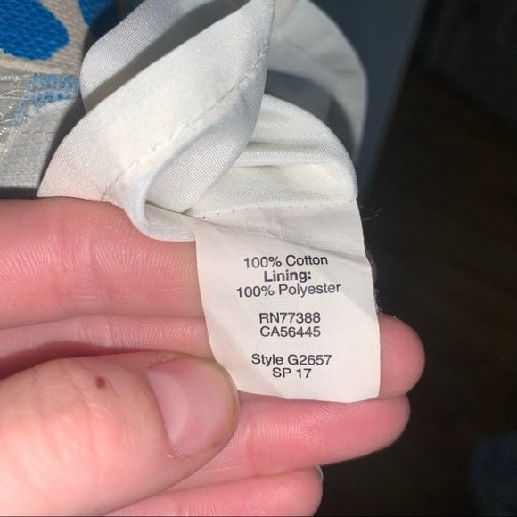 J. Crew Floral Printed Pleated Shift Dress Cotton Blue Beige Women’s Size 0 US - Picture 10 of 11